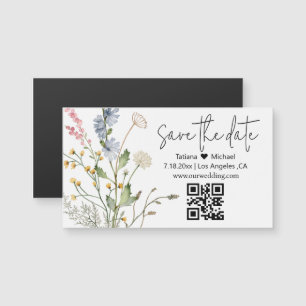 minimaler floraler QR-Code speichern Datumsmagnet Magnetkarte