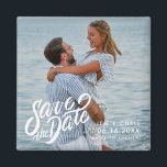 Minimaler Foto Hochzeit speichern Sie das Datum Magnet<br><div class="desc">Moderne Foto Hochzeit speichern die Dattelmagnete in einem minimalen Design. Passen Sie Ihre Wünsche mit Foto,  Namen und Hochzeitsdatum an.</div>