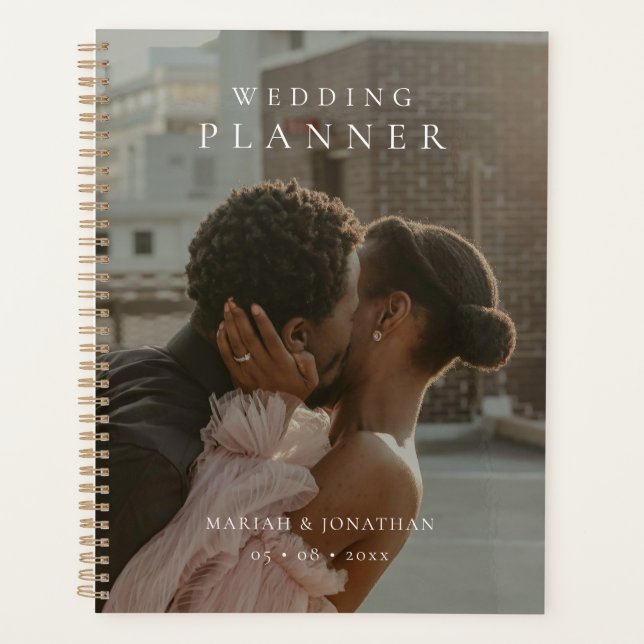 Minimaler Foto Kalender Hochzeitsplaner Planer (Vorderseite)