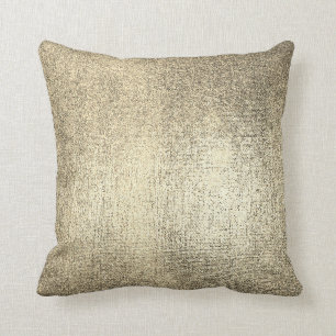 Minimaler Foxier Gold Elfenbeinblume Shiny Metalli Kissen