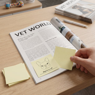 Minimaler French Bulldog Guerilla Post‑it – Kleine Post-it Klebezettel
