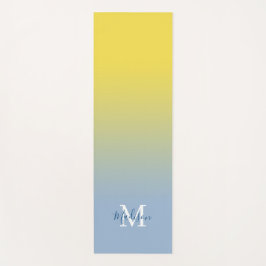 Minimaler gelber blauer Gradient Monogram-Skriptna Yogamatte