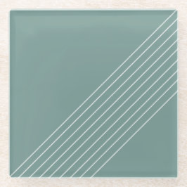 Minimaler geometrischer Chic auf Ebene grün Glasuntersetzer