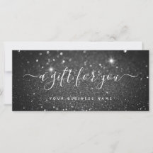 Minimaler Geschenkgutschein für Black Glitzer