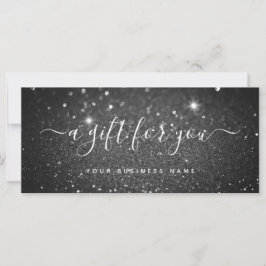 Minimaler Geschenkgutschein für Black Glitzer