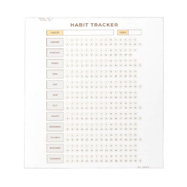 Minimaler Gewohnheits-Tracker Beige Gitter-Design Notizblock