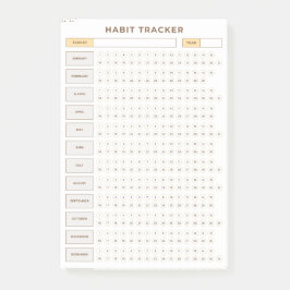 Minimaler Gewohnheits-Tracker Beige Gitter-Design Post-it Klebezettel