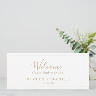 Minimaler Gold Hanging Seating Chart Welcome Heade