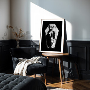 Minimaler gotischer schwarzer Coffin-Foto-Rahmen Poster