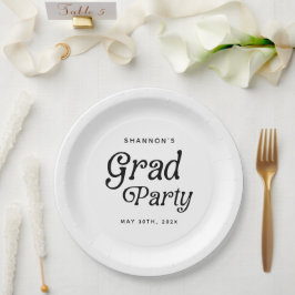 Minimaler Grad Party Retro Abschluss Pappteller