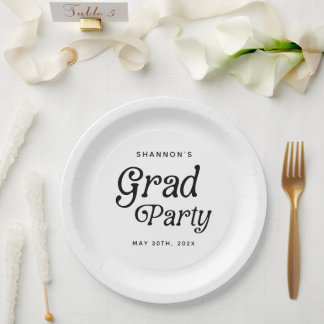 Minimaler Grad Party Retro Abschluss Pappteller