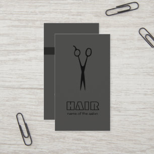 Minimaler grauer schwarzer Hairstylist/Salon Visitenkarte