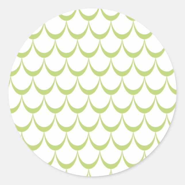 Minimaler Green Scallop Muster Sticker (Vorderseite)