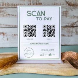 Minimaler grüner 2 QR-Code für Business Scan zur Z Poster