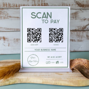 Minimaler grüner 2 QR-Code für Business Scan zur Z Poster