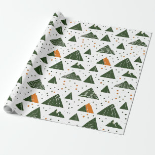 Minimaler, grüner Berg Geschenkpapier
