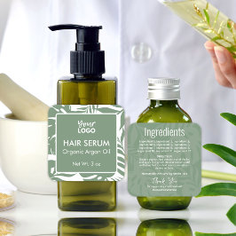 Minimaler grüner botanischer tropischer Leaf-Haars Quadratischer Aufkleber