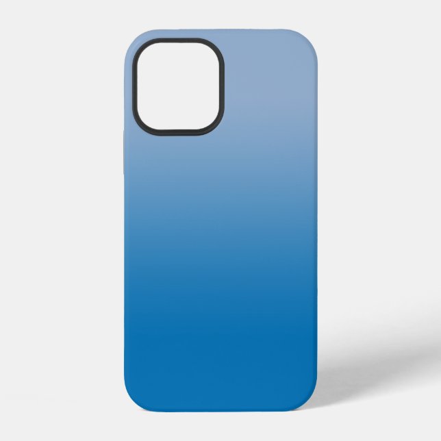 Minimaler hellblauer bis dunkelblauer Farbverlauf iPhone 12 Hülle (Rückseite)