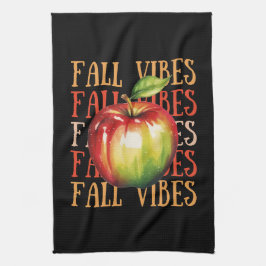 Minimaler Herbst | Fall Vibes Black Geschirrtuch