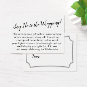 Minimaler Hinweis Nein zum Wrapping-Brautparty-Ges