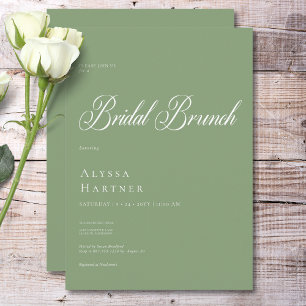 Minimaler klassischer Brunch & White Bridal Einladung