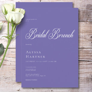 Minimaler klassischer Lila- & White Bridal Brunch Einladung