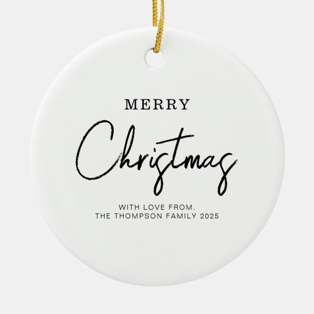 Minimaler klassischer Weihnachtsurlaub Keramik Ornament (Vorne)