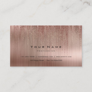 Minimaler Kupfer Rosa Gold Matrix Rain Blush Visitenkarte
