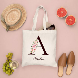 Minimaler Letter A Blush Personalisiertes Geschenk Tragetasche