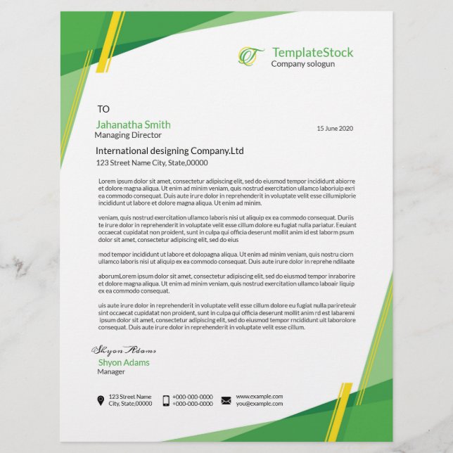 Minimaler Letterhead Briefbogen (Vorderseite)