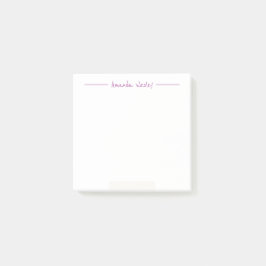 Minimaler Lila Monogramm Vollname Post-it Klebezettel