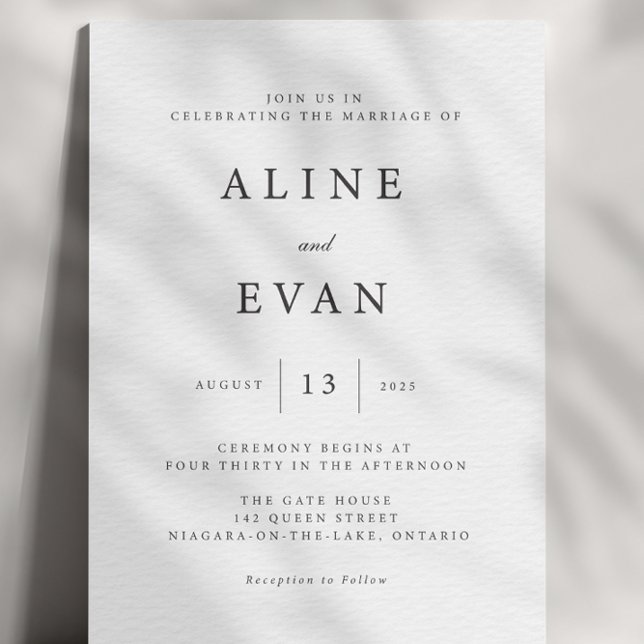 Minimaler Luxus Moderne Einladungskarte für Hochze (Minimal Luxury Modern Typography Wedding Invitation Card)