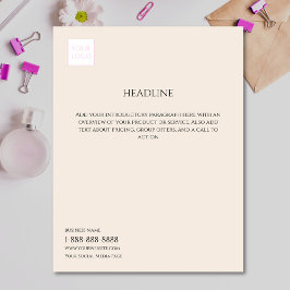 Minimaler Marketing-Flyer für das Creme-Business