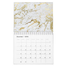 Minimaler Marmor Weißgraue Silberne Rose Goldstein Kalender