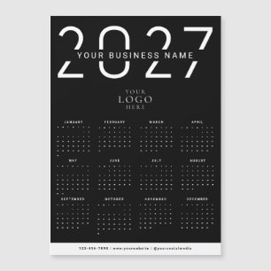 Minimaler moderner 2027-Kalender-Geschäftslogo-Mag Magnetkarte