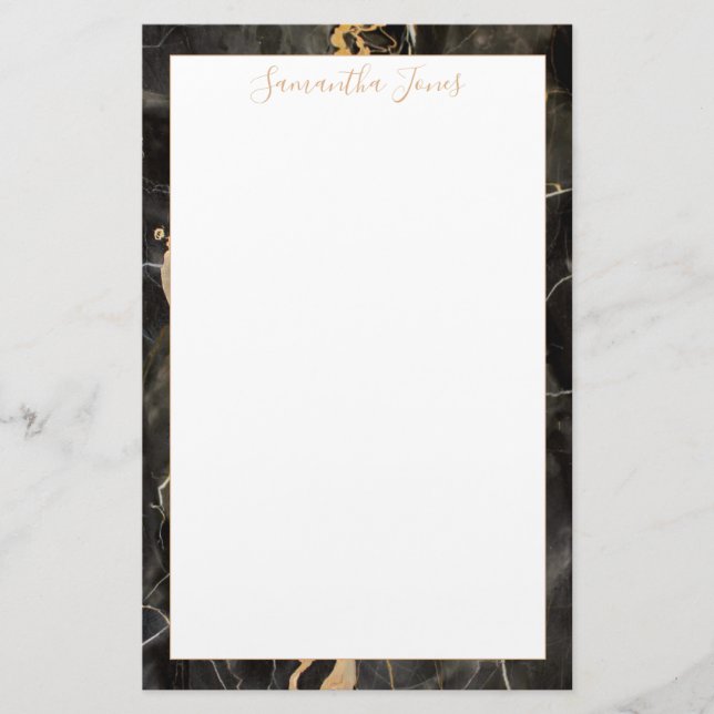 Minimaler moderner Individuelle Name aus schwarzem Briefpapier (Vorderseite)