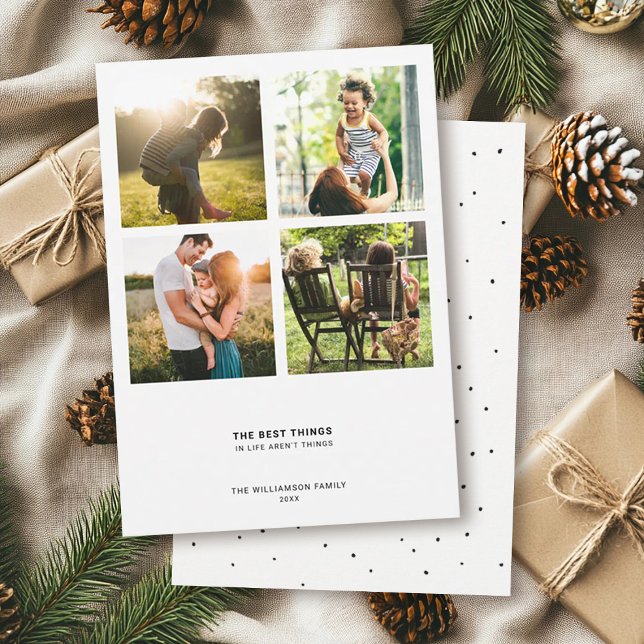 Minimaler moderner Kostenvoranschlag | FotoCollage Feiertagskarte (Von Creator hochgeladen)