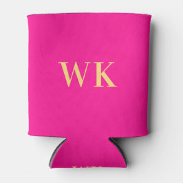 Minimaler moderner Monogramm-Hot-Pink Dosenkühler