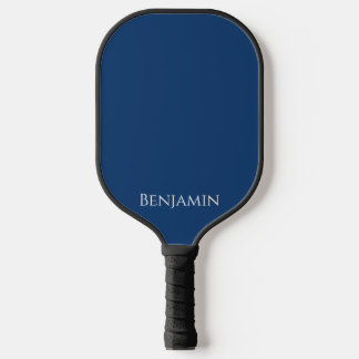 Minimaler moderner Name in Navy Blue und White Pickleball Schläger
