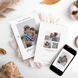 Minimaler moderner QR-Foto-QR-Code Save the Date Einladung