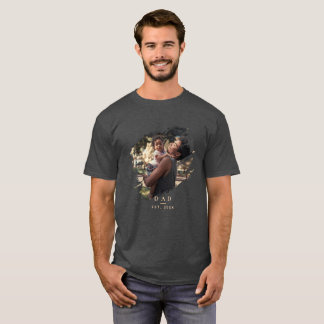 Minimaler moderner trendiger Photopop Grüner Vater T-Shirt