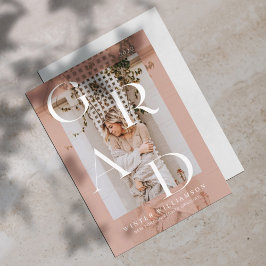 Minimaler moderner Typ Plush Pink Overlay Grad Fot Einladung