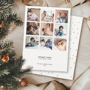 Minimaler moderner Zitat   9 Mehrfach-Foto-Collage Feiertagskarte