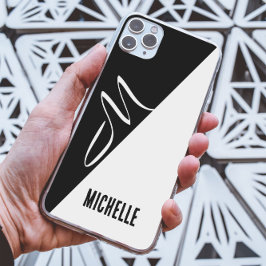 minimaler monochrome Splitt Eleganzskriptmonogramm Case-Mate iPhone Hülle