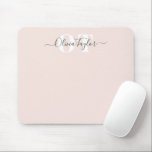 Minimaler Monogram Moderner Skriptpinsel Beruflich Mousepad<br><div class="desc">Moderner, schicker Skriptname und Monogramm-Design auf rosafarbenem Hintergrund, einfach und elegant, großartig auf Ihre eigene personalisierte Maus-Pad angepasst. Passen Sie die Hintergrundfarbe Ihrer Wahl an.</div>