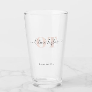 Minimaler Monogram Moderner Skriptpinsel Personali Glas
