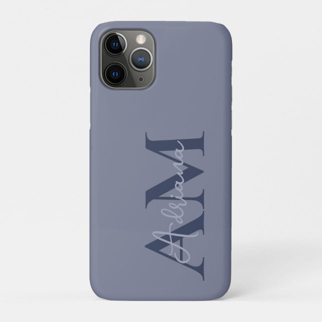 Minimaler Monogramm-Individuelle Name stilvoll Case-Mate iPhone Hülle (Rückseite)