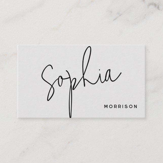 Minimaler Monogramm-natürlicher Look Visitenkarte (Vorderseite)