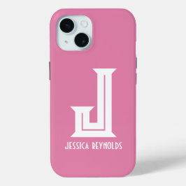 Minimaler Monogramm-Rosa Case-Mate iPhone Hülle