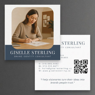 Minimaler Name des Beruflichen Navy Blue Unternehm Quadratische Visitenkarte